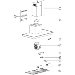 Diagram Diagram and Parts List for BWT2304SSB  Broan Range Hood