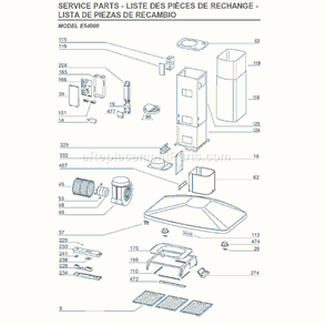 Part Location Diagram of SB08088378 Broan Srv Damper Assembly