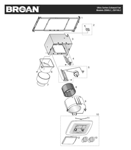 Part Location Diagram of S97018473 Broan Srv Assy, Wire Panel F/bldc Fa