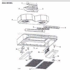 Part Location Diagram of SV06266 Broan Srv Filter 12.922 X 17.981 F/e