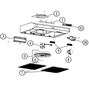 Part List Diagram and Parts List for CRDEG130BL  Broan Range Hood