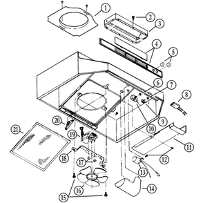 Part List Diagram and Parts List for BU324SS  Broan Range Hood