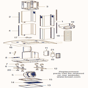 Part Location Diagram of S99527446 Broan Srv User Interface Assy F/ew &