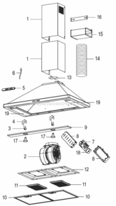 Page A Diagram and Parts List for EW5830SS  Broan Range Hood