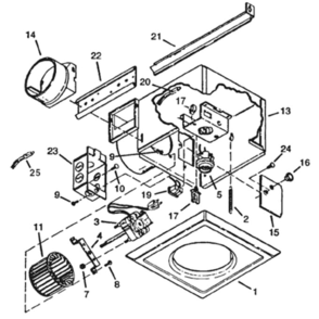 Part Location Diagram of S98003036 Broan Mounting Bracket