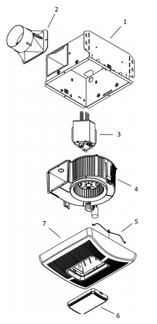 Part Location Diagram of S97019561 Broan Srv Assy,duct Connector-4(m-c