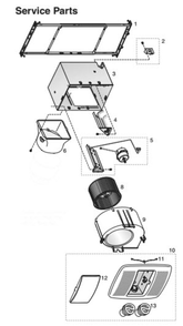 Part Location Diagram of 97018768 Broan Scroll Assembly