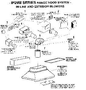 Exteriors blowers Diagram and Parts List for IP29M  Broan Range Hood