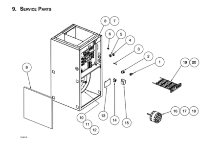 Part List Diagram and Parts List for 21ECM10  Broan Bath & Ventilation Fan