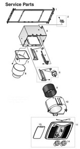 Part List Diagram and Parts List for ZN90MLC  Broan Bath & Ventilation Fan