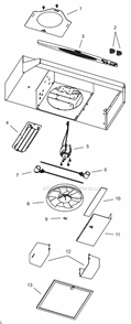 Part Location Diagram of S98009816 Broan Wiring Cover