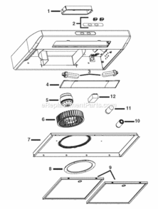 Part Location Diagram of V13296 Broan Damper 3/4" x 10"