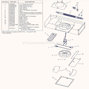 Part Location Diagram of SR401659 Broan Grille