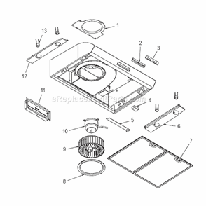 Page A Diagram and Parts List for QP130WW  Broan Range Hood