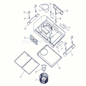Part Location Diagram of S97018245 Broan Srv User Interface Assy White