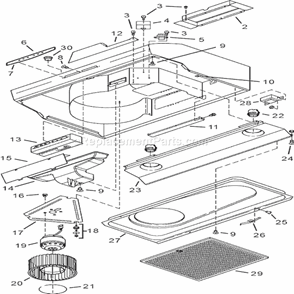 Page A Diagram and Parts List for QS236BL  Broan Range Hood