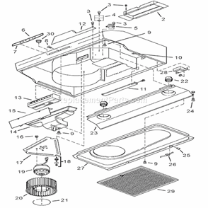 Page A Diagram and Parts List for QS336AA  Broan Range Hood