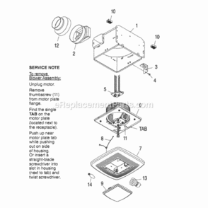 Part Location Diagram of S97016591 Broan Complete blwr. assy. -qtxe