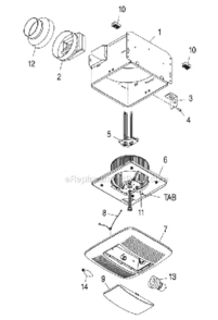 Part Location Diagram of S99140199 Nutone Grille Spring