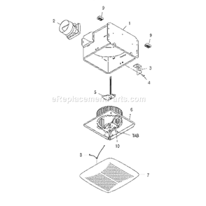 Part Location Diagram of S99250959 Nutone Washer