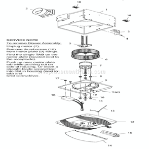 Part Location Diagram of S97016864 Nutone Ballast Assy