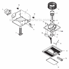 Page A Diagram and Parts List for QTRE090FL-B  Broan Bath & Ventilation Fan