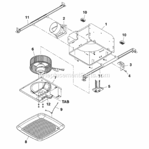 Part Location Diagram of SQTHB1 Nutone Hanger Bar Kit