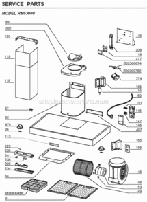Page A Diagram and Parts List for RM533004  Broan Range Hood