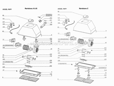 Page A Diagram and Parts List for RMP17004  Broan Range Hood