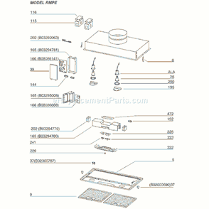 Part Location Diagram of SB08080360 Broan Srv Control Board F/rmpe & Pme