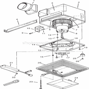 Part Location Diagram of S97010732 Broan Grill Asm.
