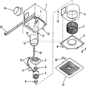 Part Location Diagram of S97009275 Broan Housing