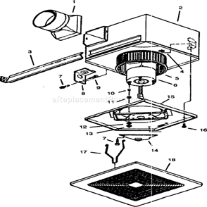 Page A Diagram and Parts List for S150  Broan Bath & Ventilation Fan