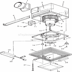 Page A Diagram and Parts List for S80FLUE  Broan Bath & Ventilation Fan