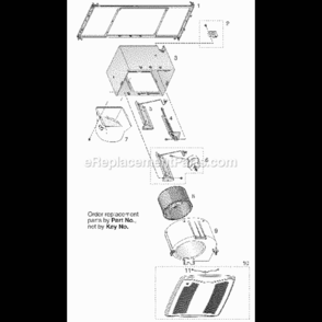 Part Location Diagram of S97019013 Broan Obe1206 Srv Assy,grille,brn H