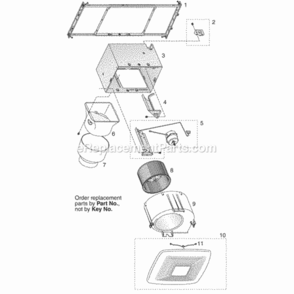 Part Location Diagram of 97018755 Broan Control Assembly & Motor ZB80 Rev A