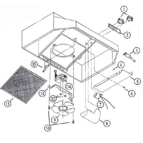 Diagram Diagram and Parts List for BUEZ230WW  Broan Range Hood