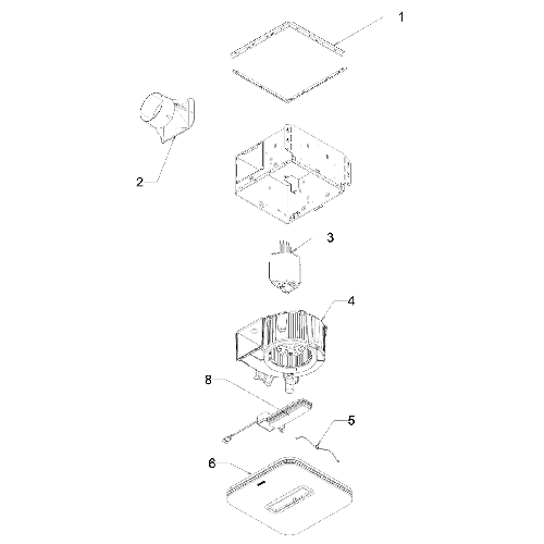 Diagram Diagram and Parts List for ARN110LKVV  Broan Bath & Ventilation Fan