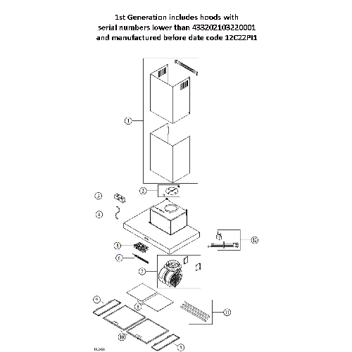 Diagram Diagram and Parts List for EW4330SS  Broan Range Hood