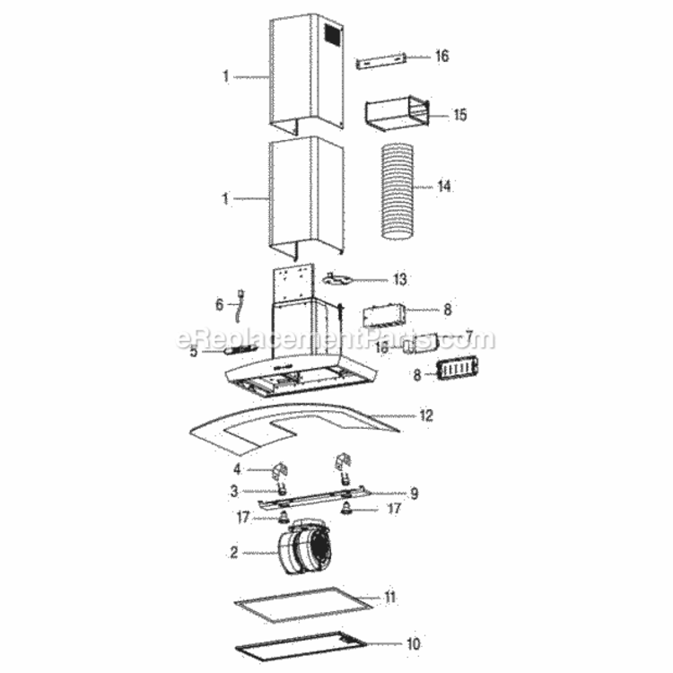 Page A Diagram and Parts List for EW5636SS  Broan Range Hood