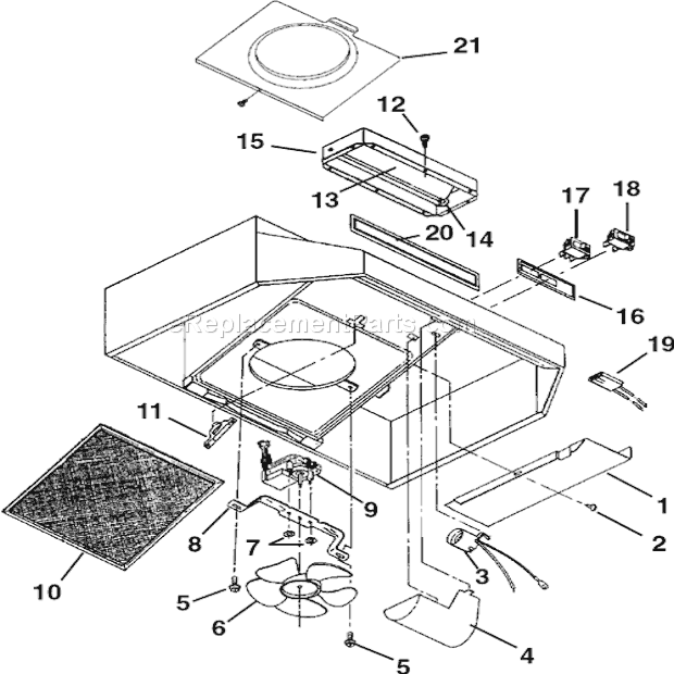 Page A Diagram and Parts List for F403002  Broan Range Hood