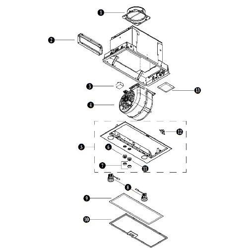 Diagram Diagram and Parts List for PM400SS  Broan Range Hood