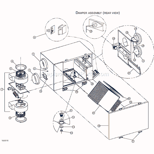 Page A Diagram and Parts List for HRV100H  Broan Air Purifier