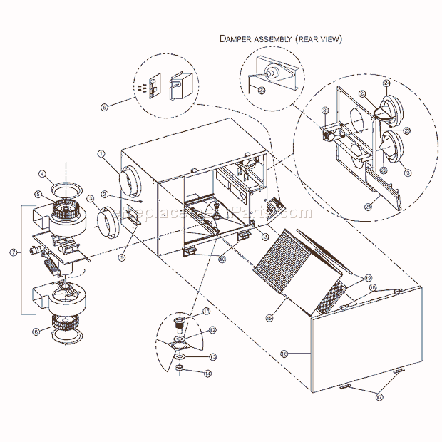 Page A Diagram and Parts List for HRV200H  Broan Air Purifier