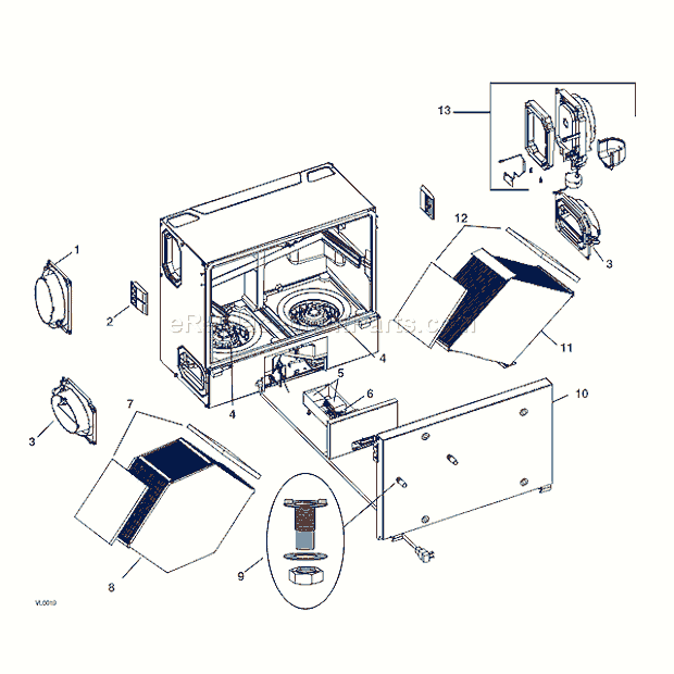 Page A Diagram and Parts List for HRV90HT  Broan Air Purifier