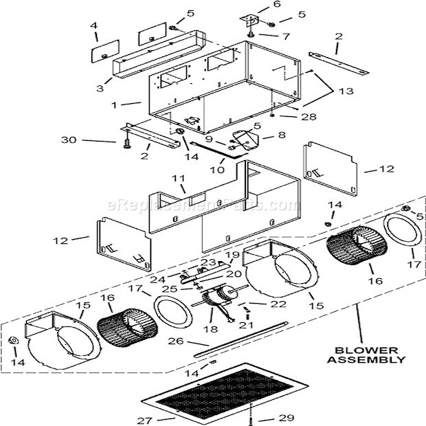 Page A Diagram and Parts List for L500  Broan Bath & Ventilation Fan