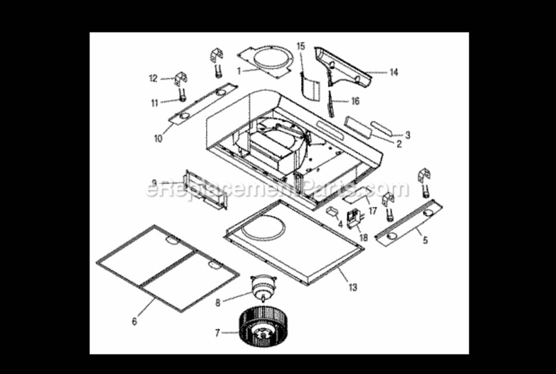 Page A Diagram and Parts List for QP342SS  Broan Range Hood