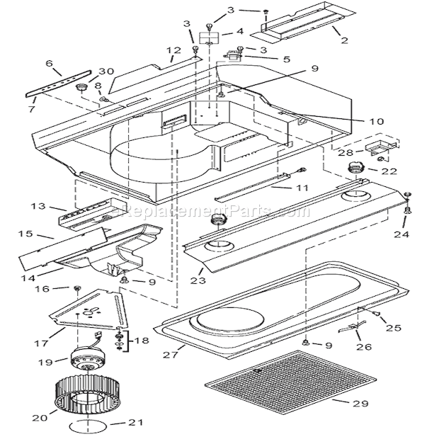 Page A Diagram and Parts List for QS336AA  Broan Range Hood