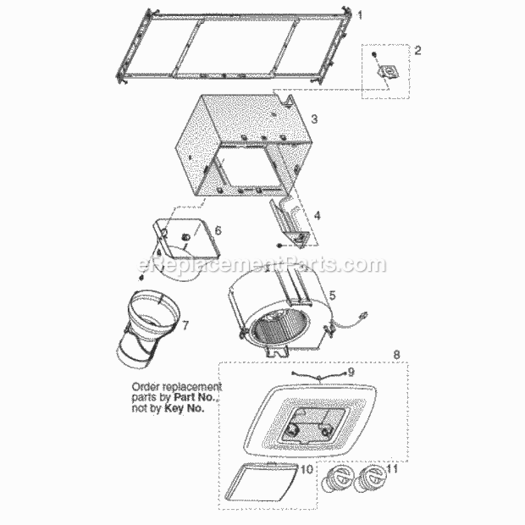Page A Diagram and Parts List for RB110L  Broan Bath & Ventilation Fan