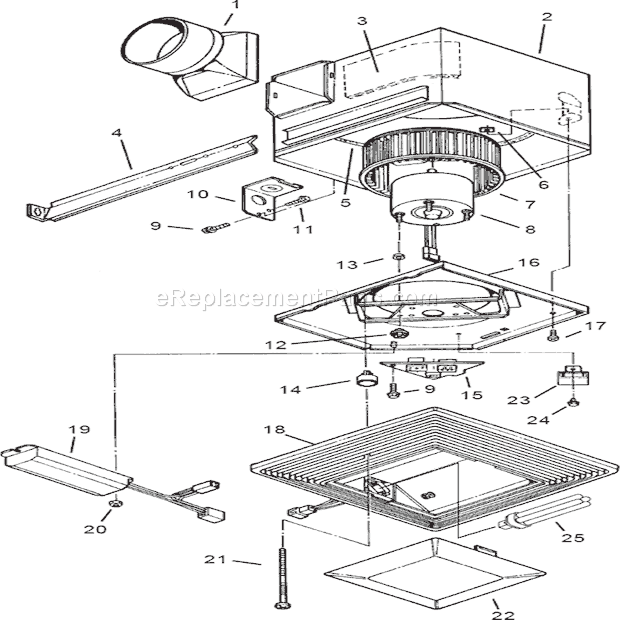 Page A Diagram and Parts List for S80FLUE  Broan Bath & Ventilation Fan